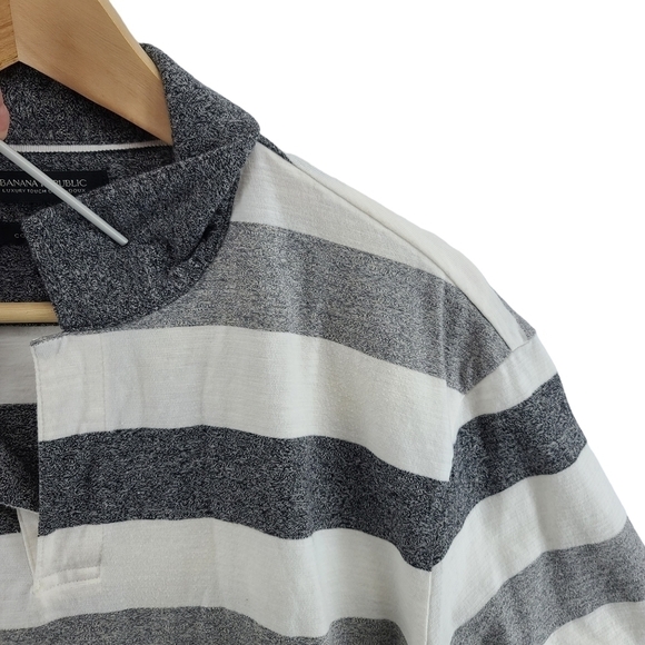 Banana Republic Luxury Touch Standard Fit Polo Shirt Gray Extra Large Men's - Picture 5 of 9